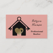 Élégant Carte de visite de réaltor or rose (Devant)