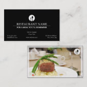 Élégant Carte de visite de restaurant (Devant / Derrière)