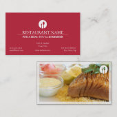 Élégant Carte de visite de restaurant (Devant / Derrière)