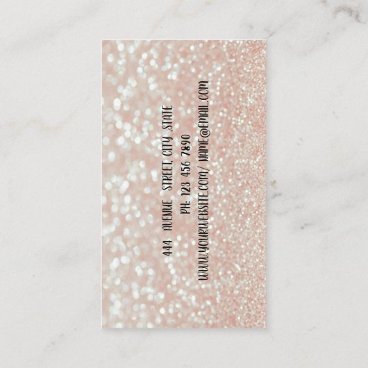 Élégant Carte de visite de séquences roses (Dos)