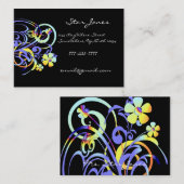 Elégant Carte de visite de tourbillon -Blues et Ja (Devant / Derrière)