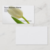 Élégant Carte de visite de tulipe blanche (Devant / Derrière)