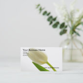 Élégant Carte de visite de tulipe blanche (Debout devant)