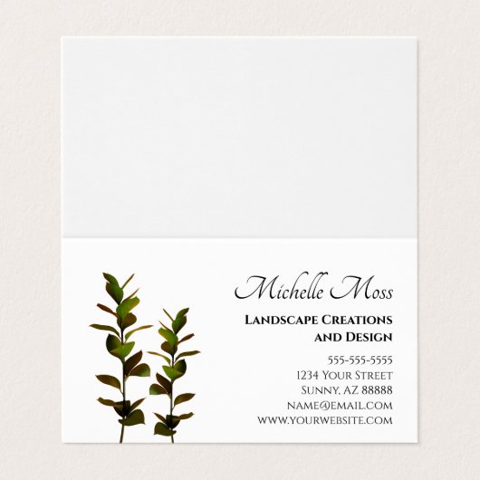 Elégant Carte de visite de verdure (Extérieur déplié)