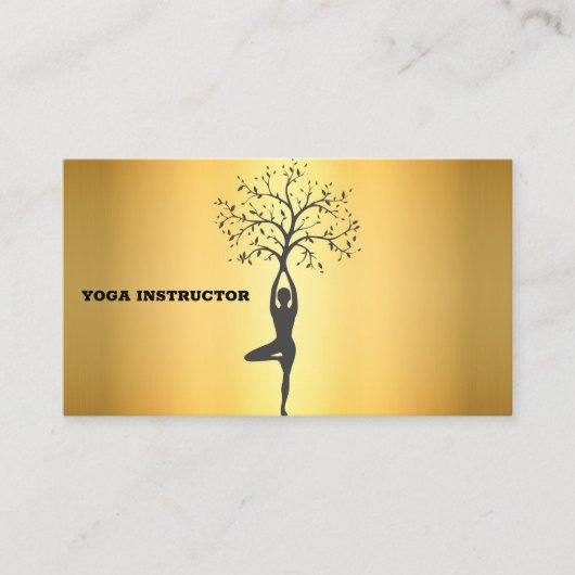Elégant carte de visite de yoga doré pour vous aff (Devant)