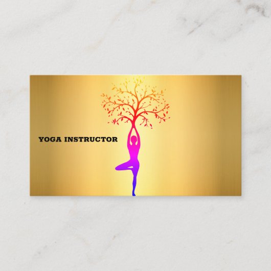 Elégant carte de visite de yoga doré pour vous aff (Devant)