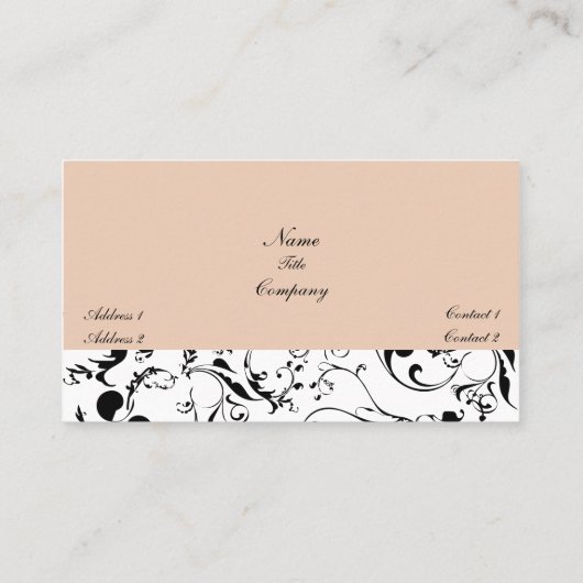 Élégant carte de visite des vignes damasques (Dos)