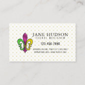 Élégant Carte de visite design Fleur de Lis coloré (Dos)