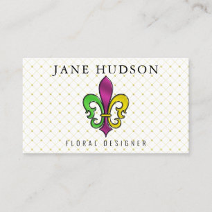 Élégant Carte de visite design Fleur de Lis coloré