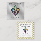 Élégant Carte de visite design Fleur de Lis coloré (Devant / Derrière)