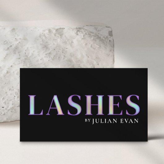 Elégant Carte de visite d'holographes noirs