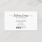 Elégant Carte de visite d'holographes noirs (Dos)