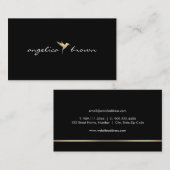 Élégant Carte de visite d'oiseaux de Humming Gold (Devant / Derrière)