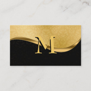 Élégant Carte de visite d'or Monogramme personna