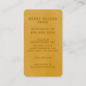 Elégant Carte de visite en cuir jaune Faux Vegan (Dos)