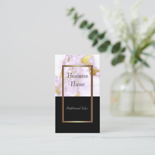 Elégant Carte de visite en marbre blanc et or 2 (Debout devant)