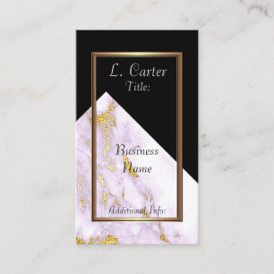 Elégant Carte de visite en marbre blanc et or 4