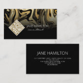 Élégant Carte de visite en marbre d'or chic (Devant / Derrière)