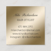 Elégant carte de visite en or métallique moderne j (Dos)