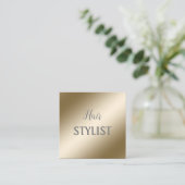 Elégant carte de visite en or métallique moderne j (Debout devant)