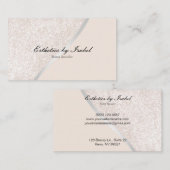 Élégant Carte de visite Esthétique Crème Éparkle (Devant / Derrière)