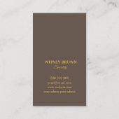 Élégant carte de visite feuille d'or en terre cuit (Dos)