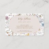 Élégant carte de visite fleur sauvage (Dos)