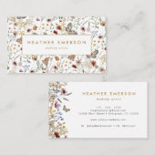 Élégant Carte de visite Fleur sauvage (Devant / Derrière)