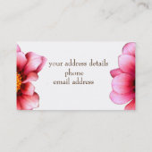 Élégant Carte de visite floral (Dos)