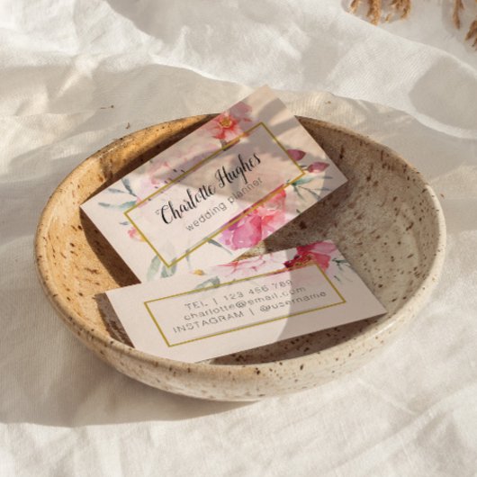 Elégant Carte de visite floral aquarelle