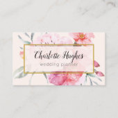 Elégant Carte de visite floral aquarelle (Devant)