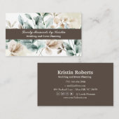 Elégant carte de visite floral aquarelle (Devant / Derrière)