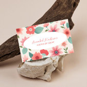 Élégant Carte de visite floral avec code QR | DP7