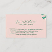 Élégant Carte de visite floral avec code QR | DP7 (Dos)