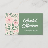 Élégant Carte de visite floral avec code QR | DP7 (Devant)