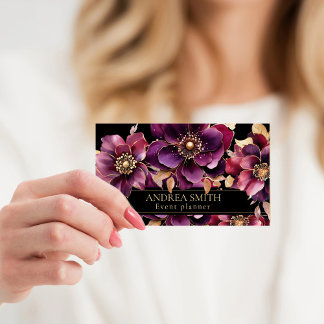 Élégant Carte de visite Floral Event Planner