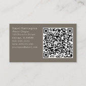 Elégant Carte de visite Floral moderne Noir Beige (Dos)