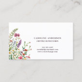 Élégant Carte de visite Floral Or (Dos)