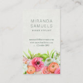 Élégant Carte de visite Floral Professionnel (Dos)