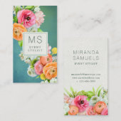 Élégant Carte de visite Floral Professionnel (Devant / Derrière)