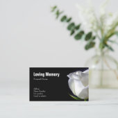 Élégant Carte de visite floral rose blanche (Debout devant)