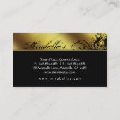 Elégant Carte de visite Floral Salon Spa or (Dos)