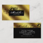 Elégant Carte de visite Floral Salon Spa or (Devant / Derrière)