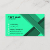 Élégant Carte de visite géométrique vert professio (Dos)