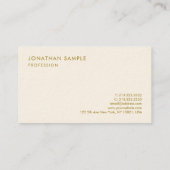 Elégant Carte de visite Gold Texte Moderne Luxe (Dos)