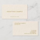 Elégant Carte de visite Gold Texte Moderne Luxe (Devant / Derrière)
