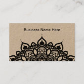 Élégant Carte de visite graphique en dentelle noir (Devant)