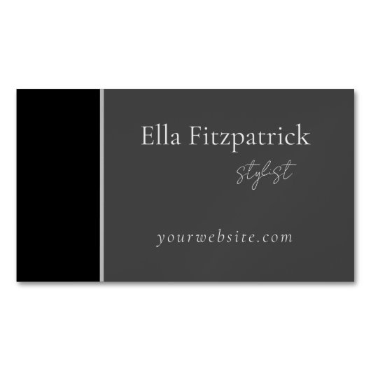 Élégant Carte de visite gris (devant)
