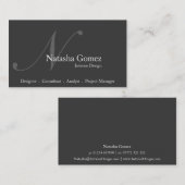 Élégant Carte de visite gris et blanc (Devant / Derrière)