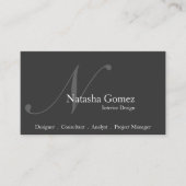 Élégant Carte de visite gris et blanc (Devant)